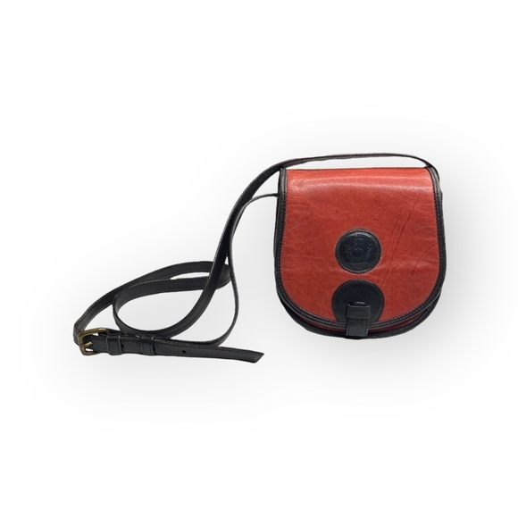 Vintage: Boots ‘n Bags ❁ Accordion Mini Crossbody Saddle Bag ❁ Brick Red Leather - Picture 2 of 16